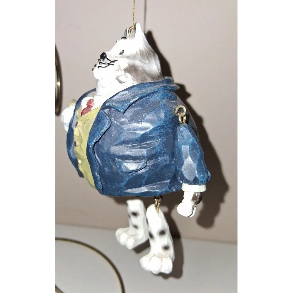 Vintage Business Cat Ornament – Carved Resin – 5
